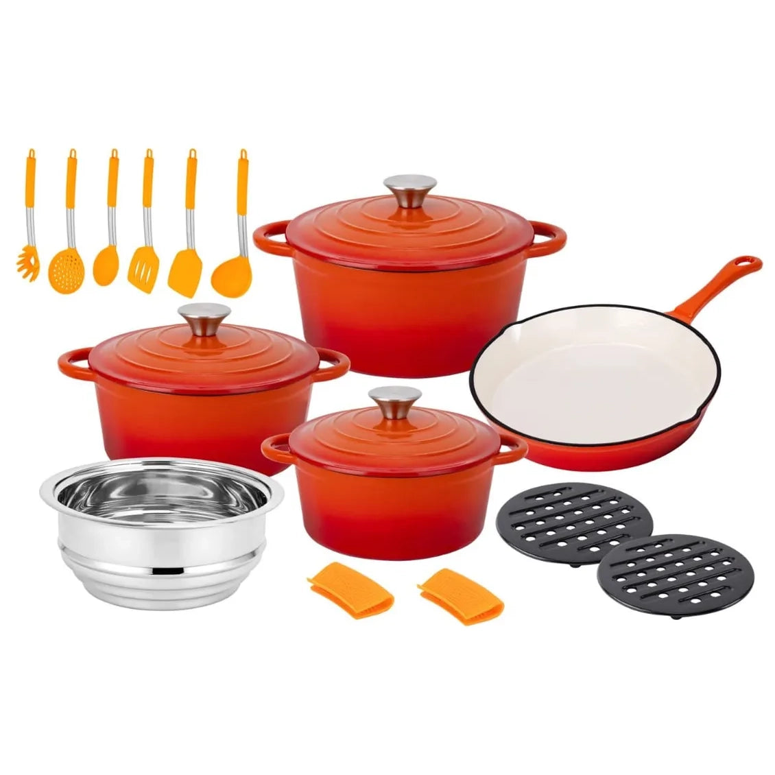 Jogo de Panelas de Ferro Fundido Esmaltadas 18 Peças Select Cook Tecnologia Alemã