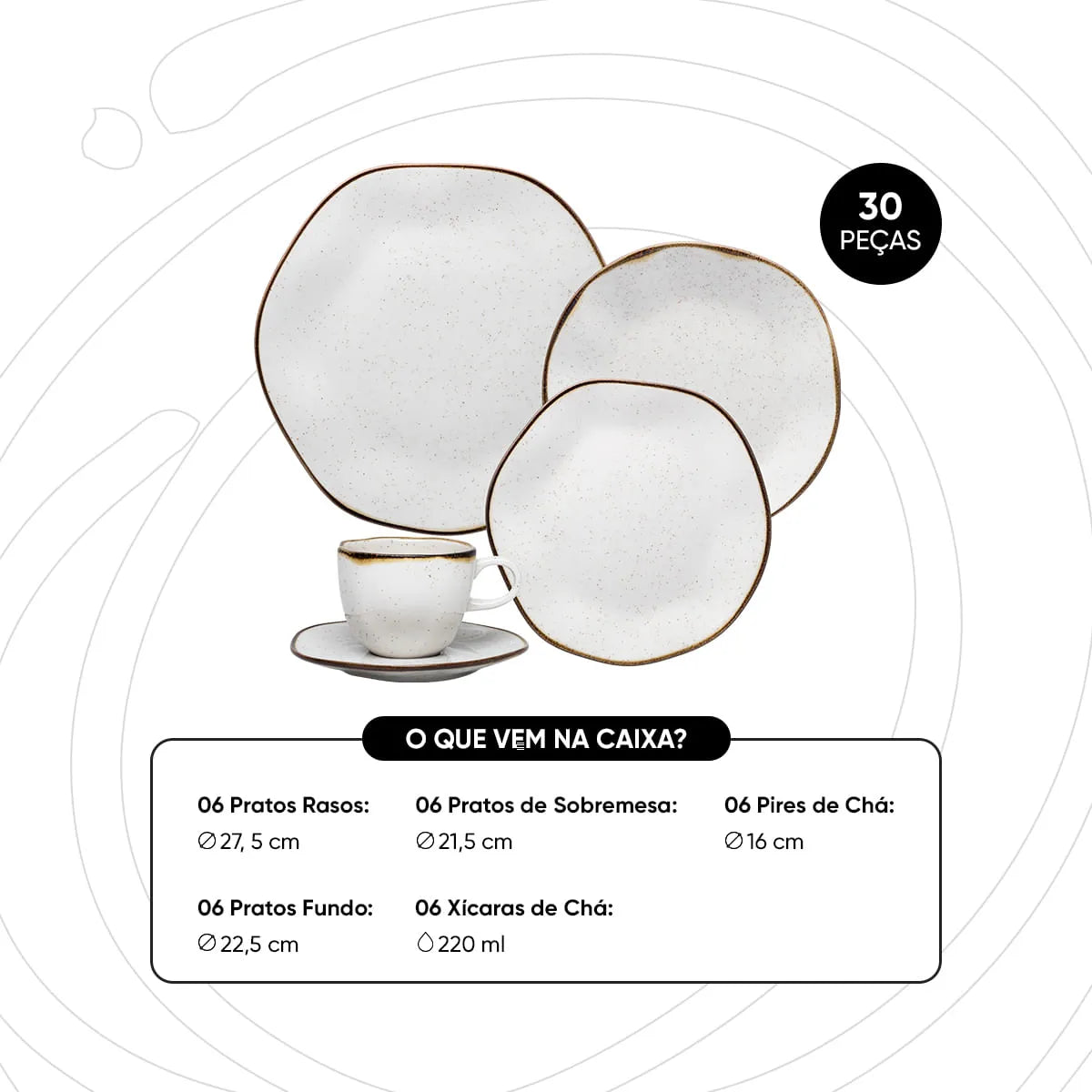 Aparelho de Chá e Jantar Ryo Maresia